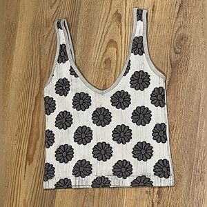 white flower crop top